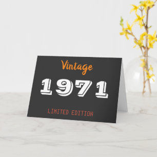 Vintage 1971 limitierte Auflage zum 50. Geburtstag Karte