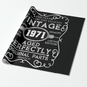 Vintage 1971 Mann Mythos Legende 50. Geburtstag Geschenkpapier