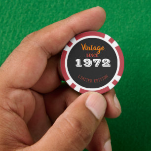 Vintage 1972 Jahr Limitierte Auflage Geburtstag Pokerchips