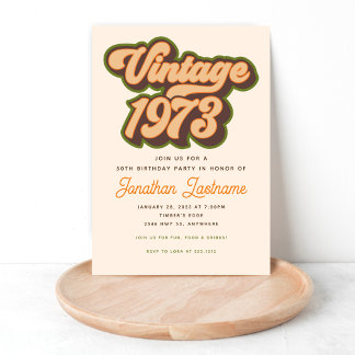 Vintage 1973 Einladung zum 50. Geburtstag