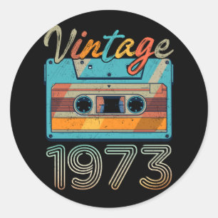 Vintage 1973 Kassette Retro 50. Geburtstag 50 Runder Aufkleber