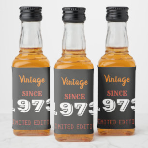 Vintage 1973 limitierte Edition Flaschenetikett  Alkoholflaschenetikett