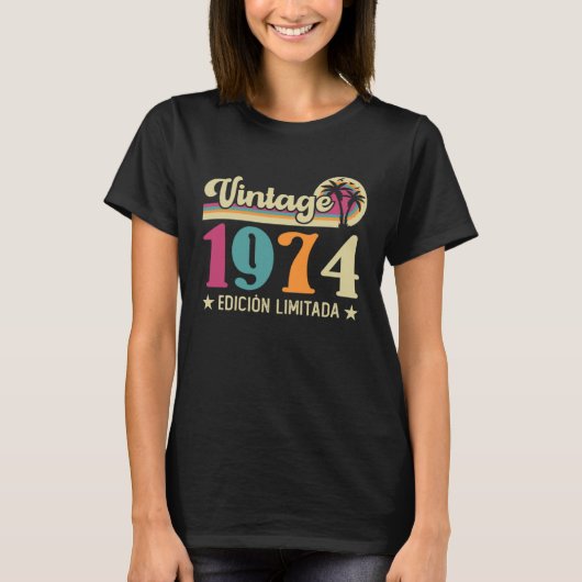 Vintage 1974 Edición Limitada 1974 Cumpleaños T-Shirt (Vorderseite)