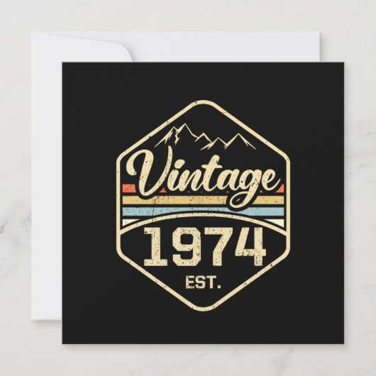 Vintage 1974 Est 47th Birthday Gift Einladung (Vorderseite)