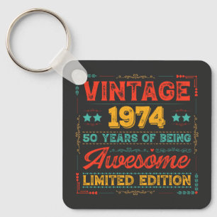Vintage 1974 Hergestellt in 1974 50. Geburtstag 5 Schlüsselanhänger