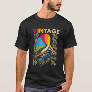 Vintage 1974 Musikkassette 46. Geburtstagsgeschenk T-Shirt