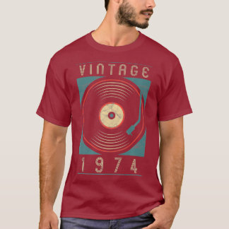Vintage 1974 Vinyl Retro Plattenspieler Geburtstag T-Shirt