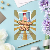 Vintage 1975 50. Geburtstagsfoto Acryleinladungen (In Situ (Hochzeit))