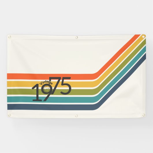 Vintage 1975 Design Party Banner (Horizontal)