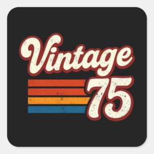 Vintage 1975 Hergestellt 1975 50. Geburtstag 50 Ja Quadratischer Aufkleber