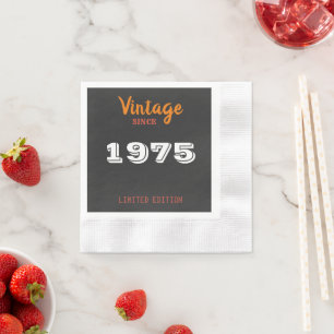 Vintage 1975 Limited Edition 50. Geburtstag Servie Serviette