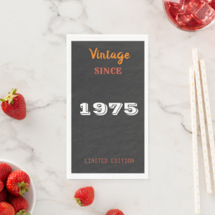 Vintage 1975 Limited Edition 50. Geburtstag Servie Serviette