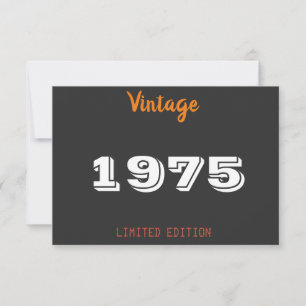Vintage 1975 Limitierte Auflage 50. Geburtstag Dankeskarte