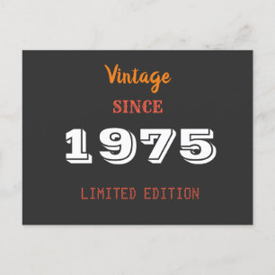 Vintage 1975 Limitierte Auflage 50. Geburtstag Einladungspostkarte