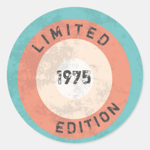 Vintage 1975 Limitierte Auflage 50. Geburtstag Runder Aufkleber