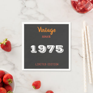 Vintage 1975 Limitierte Auflage 50. Geburtstag Ser Serviette