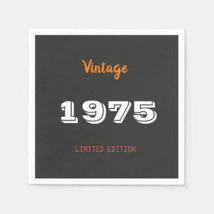 Vintage 1975 Limitierte Auflage 50. Geburtstag Ser Serviette