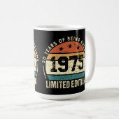 Vintage 1975 Retro 50th Birthday Anniversary Kaffeetasse (VorderseiteRechts)