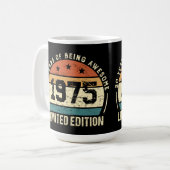 Vintage 1975 Retro 50th Birthday Anniversary Kaffeetasse (Vorderseite Links)
