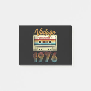 Vintage 1976 45. Geburtstag Kassettenband Geburtst Post-it Klebezettel