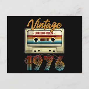 Vintage 1976 45. Geburtstag Kassettenband Geburtst Postkarte