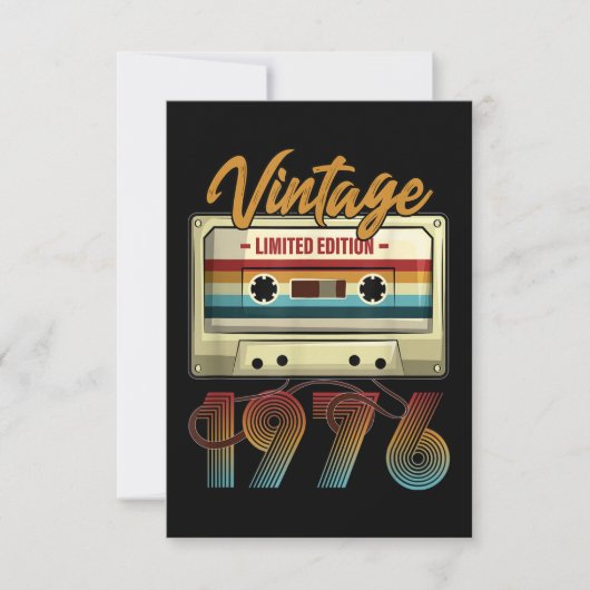 Vintage 1976 45. Geburtstagskassette Geburtstag Mitteilungskarte (Vorderseite)