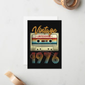 Vintage 1976 45. Geburtstagskassette Geburtstag Mitteilungskarte (Vorderseite/Rückseite Beispiel)