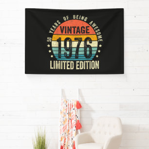 Vintage 1976 50. Geburtstag Geboren 1976 Banner
