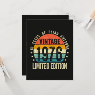 Vintage 1976 50. Geburtstag Geboren 1976 Einladung