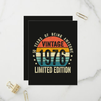 Vintage 1976 50. Geburtstag Geboren 1976 Einladungspostkarte