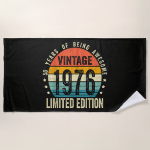 Vintage 1976 50. Geburtstag Geboren 1976 Strandtuch