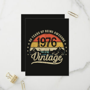 Vintage 1976 50 Jahre alt 50. Geburtstag Einladungspostkarte