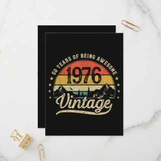 Vintage 1976 50 Jahre alt 50. Geburtstag Einladungspostkarte