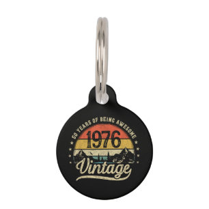 Vintage 1976 50 Jahre alt 50. Geburtstag Haustiermarke