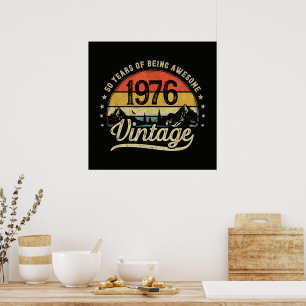 Vintage 1976 50 Jahre alt 50. Geburtstag Poster