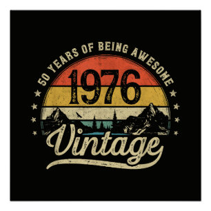 Vintage 1976 50 Jahre alt 50. Geburtstag Poster