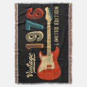 Vintage 1976 50th Birthday Electric Guitar Lover Decke (Vorderseite Vertikal)