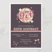 Vintage 1976 50th birthday party Invitation Einladung (Vorderseite)