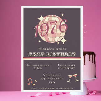 Vintage 1976 50th birthday party Invitation Einladung