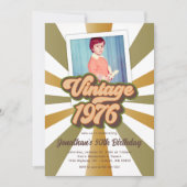Vintage 1976 50th Birthday Photo  Einladung (Vorderseite)