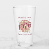 Vintage 1976 50th birthday retro beer  glas (Vorderseite)