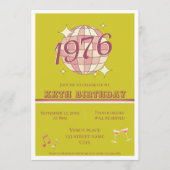 Vintage 1976 50th birthday retro green einladung (Vorderseite)