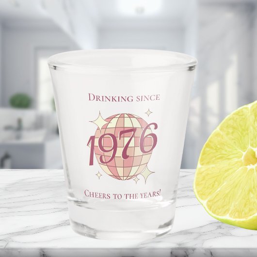 Vintage 1976 50th birthday retro purple  schnapsglas