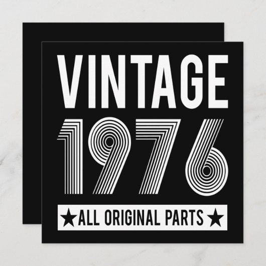 Vintage 1976 Geburtstagskarte (Vorne/Hinten)