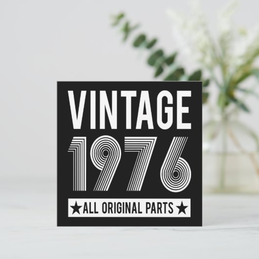 Vintage 1976 Geburtstagskarte (Stehend Vorderseite)