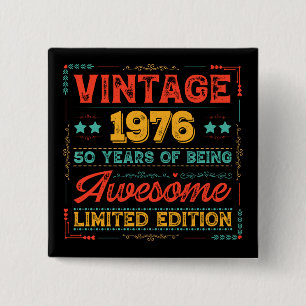 Vintage 1976 Hergestellt 1976 70. Geburtstag 50 Ja Button