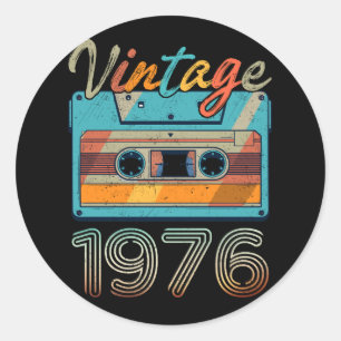 Vintage 1976 Kassette Retro 47. Geburtstag 47 Runder Aufkleber