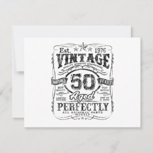 Vintage 1976 Limited Edition Shirt 50 Jahre alt 50 Einladung