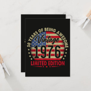 Vintage 1976 limitierte Auflage 50. Geburtstag Einladung