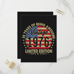 Vintage 1976 limitierte Auflage 50 Jahre alt Einladungspostkarte